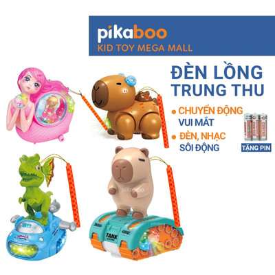 Đồ chơi đèn lồng trung thu cho bé Pikaboo, đèn sáng đẹp mắt, âm thanh sôi động, chất liệu an toàn