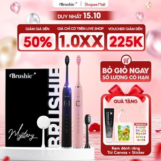 [GIÁ 1.0XX TẠI LIVE SHOP] Combo 2 Bàn chải điện Brushie Ultra Plus phiên bản mới 2025 tích hợp đầu rửa mặt