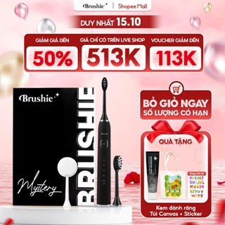 [Giá 539K tại live shop] Bàn chải điện Brushie Ultra Plus tích hợp đầu rửa mặt 2in1 tiện lợi, tiết kiệm