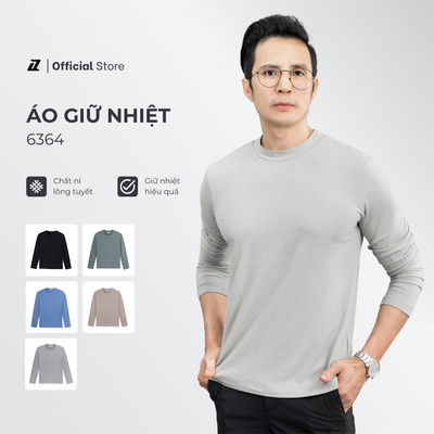 [Form to lùi 1 size]  Áo giữ nhiệt nam AUZED chất liệu nỉ, co giãn 4 chiều cổ cao 3cm 5AD 6364