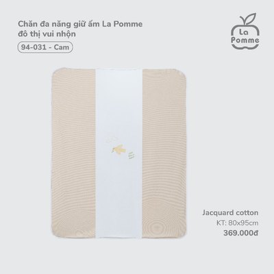 Chăn đa năng giữ ấm La Pomme đô thị vui nhộn - Sợi Jacquard Cotton thoáng khí an toàn – Bé trai/gái