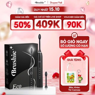 [GIÁ 441K TẠI LIVE SHOP] Bàn Chải Điện Brushie Eco chính hãng 2024, 5 chế độ làm sạch phù hợp cho người niềng răng