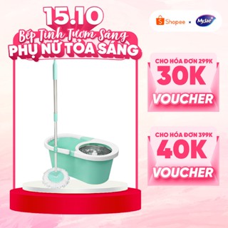 Bộ Lau Nhà MyJae Sợi Microfiber Xoay 360 Độ Thông Minh, Lau Sạch, Nhanh Khô 134cm Bền Sạch