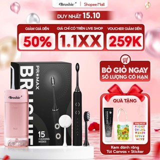 [GIÁ 1.2XX TẠI LIVE SHOP] Combo Tăm Nước Brushie Super Clean và Bàn Chải Điện Brushie Promax Phiên bản Mới 2025