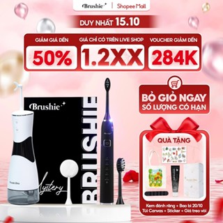 Combo Bàn chải điện Brushie Ultra Plus và tăm nước 2 chiều Flossie Ultra chăm sóc răng miệng - Hàng Chính Hãng