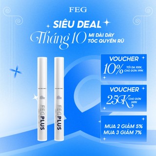 Combo 2 Dưỡng Mi FEG Plus Stem Cells ban ngày - Phiên Bản Tế Bào Gốc, Dài Mi Nhanh, Không Gây Thâm Mắt (5ml/Lọ)