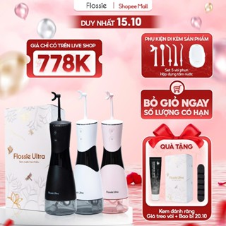 Máy tăm nước Flossie với vòi phun 2 chiều công nghệ đầu xoay 360 độ làm sạch nhanh