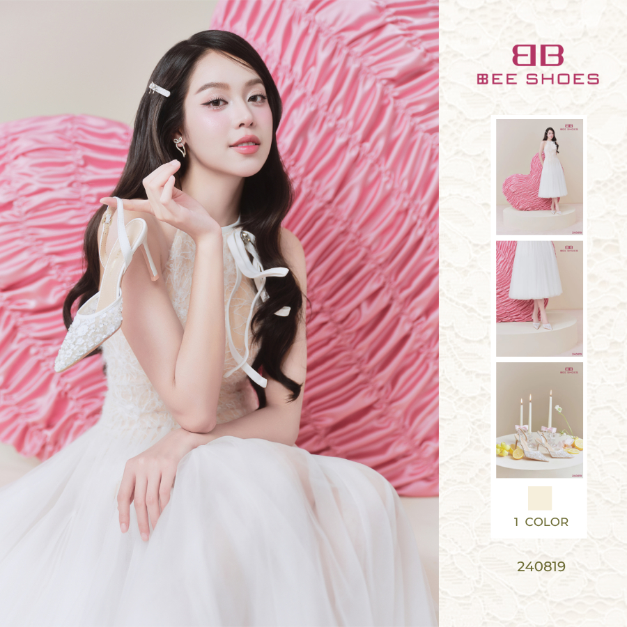   BST Trạm "Dịu-Êm"  Giày cao gót nữ BEE SHOES mũi nhọn gót 8cm - 240819  from 1.5  