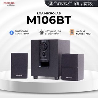  Loa Vi Tính Bluetooth MICROLAB M106BT 2.1 Công Suất 10W Kết Nối AUX Bluetooth 