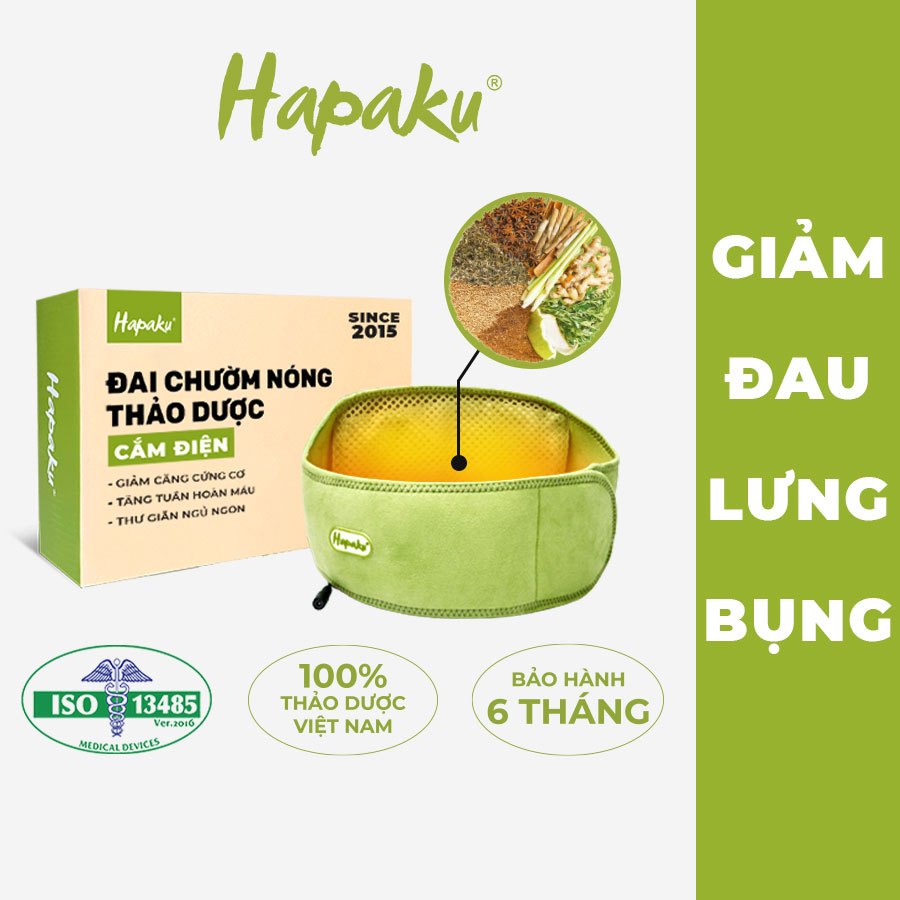  Đai Chườm Nóng Thảo Dược Lưng Bụng HAPAKU Giảm Đau Lưng Bụng Máy Massage Lưng Lưu Thông Khí Huyết 