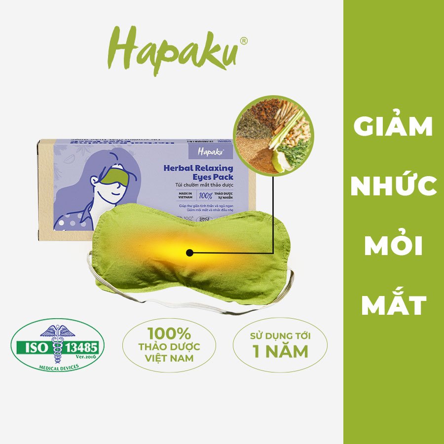 Túi Chườm Mắt Thảo Dược Hapaku Giúp Thư Giãn Ngủ Ngon - Làm Nóng Bằng Lò Vi Sóng