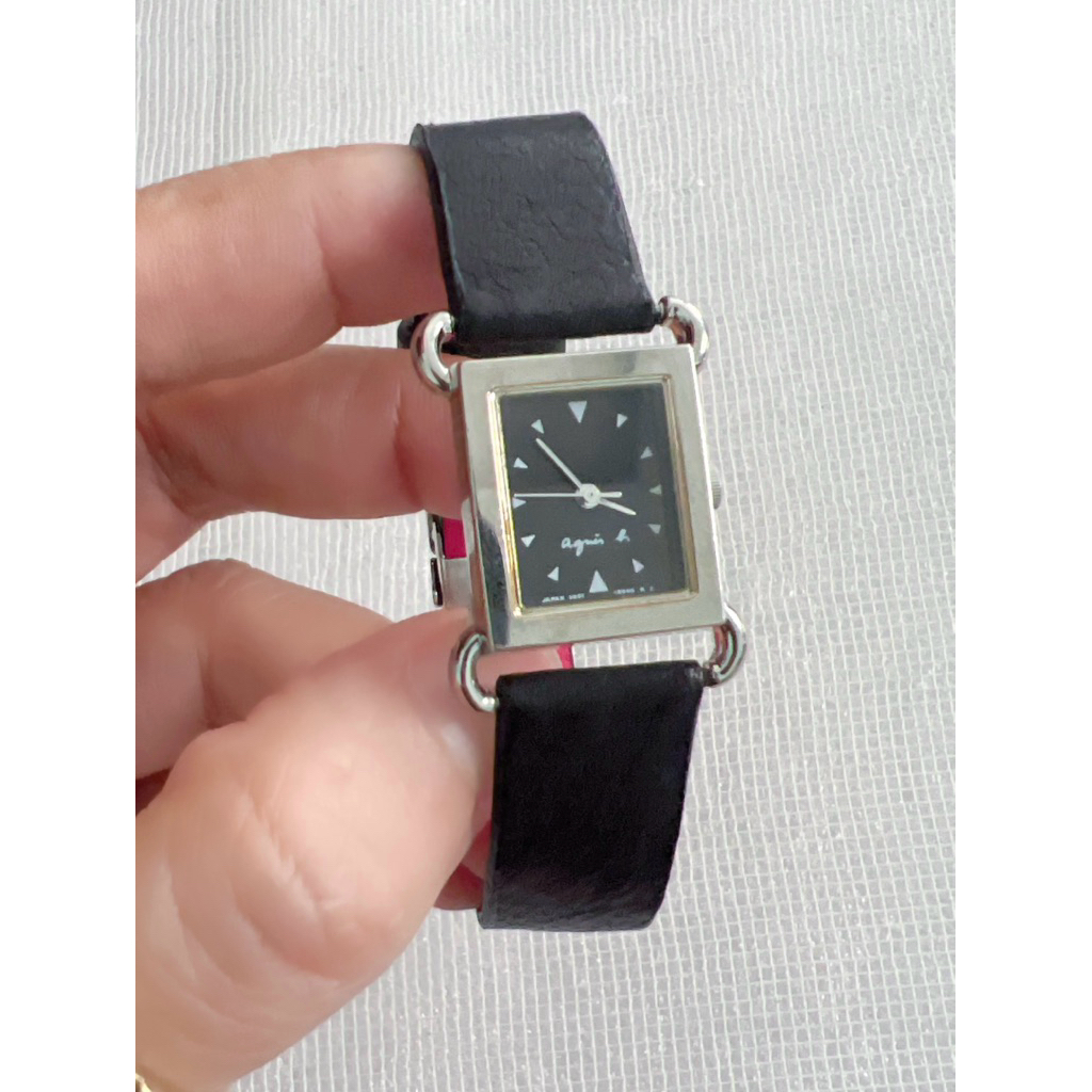 Đồng hồ nữ hiệu dây da máy pin 2hand - Again h tank - size mặt 18x21mm, size tay tuỳ chỉnh