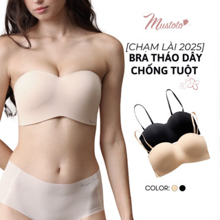 [CÓ SIZE NHỎ] Áo Lót Nữ Mustoto Bra Quây Tháo Dây Không Gọng Chống Tụt Nâng Ngực Bản Lưng To (MA72)