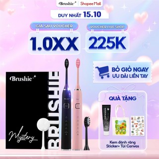 [GIÁ 1.1XX TẠI LIVE SHOP] Combo 2 bàn chải điện Brushie Ultra Plus cho cặp đôi, 5 chế độ phù hợp cho cả người niềng