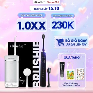 Combo Bàn Chải Điện Brushie Ultra Plus và Tăm Nước Brushie Sonic Phiên Bản Mới