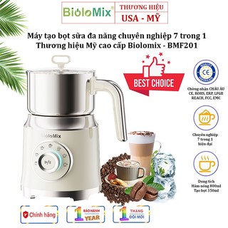 Máy tạo bọt sữa đa năng chuyên nghiệp 7 trong 1. Thương hiệu Mỹ cao cấp Biolomix - BMF201 - Hàng chính hãng