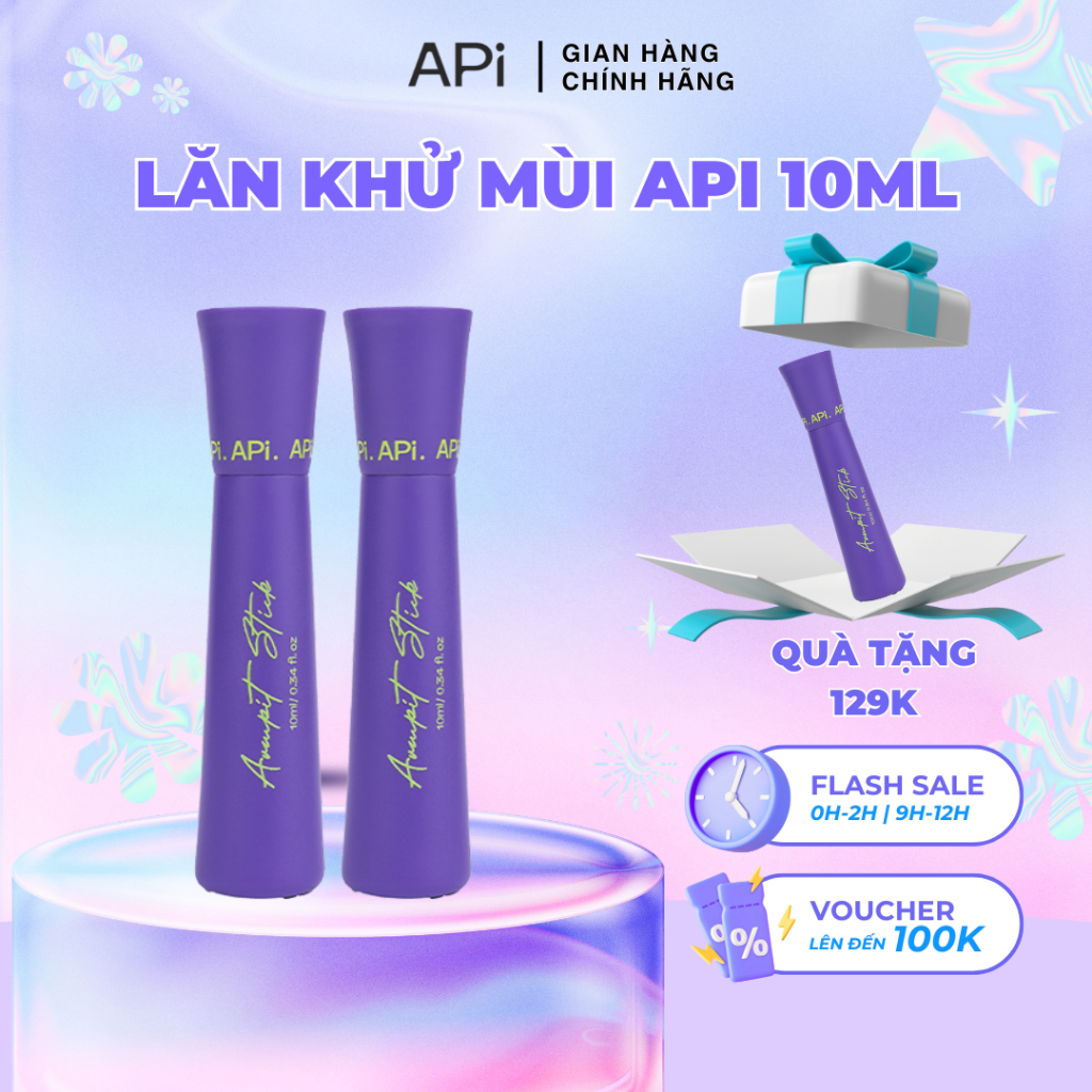 Lăn khử mùi, Lăn nách API khử mùi hôi nách, Son nách dưỡng trắng API BODY ODOR Armpit Stick 10ML