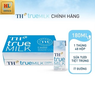  Thùng 48 hộp sữa tươi tiệt trùng TH true MILK ít đường 180 ml {180 ml x 48} 
