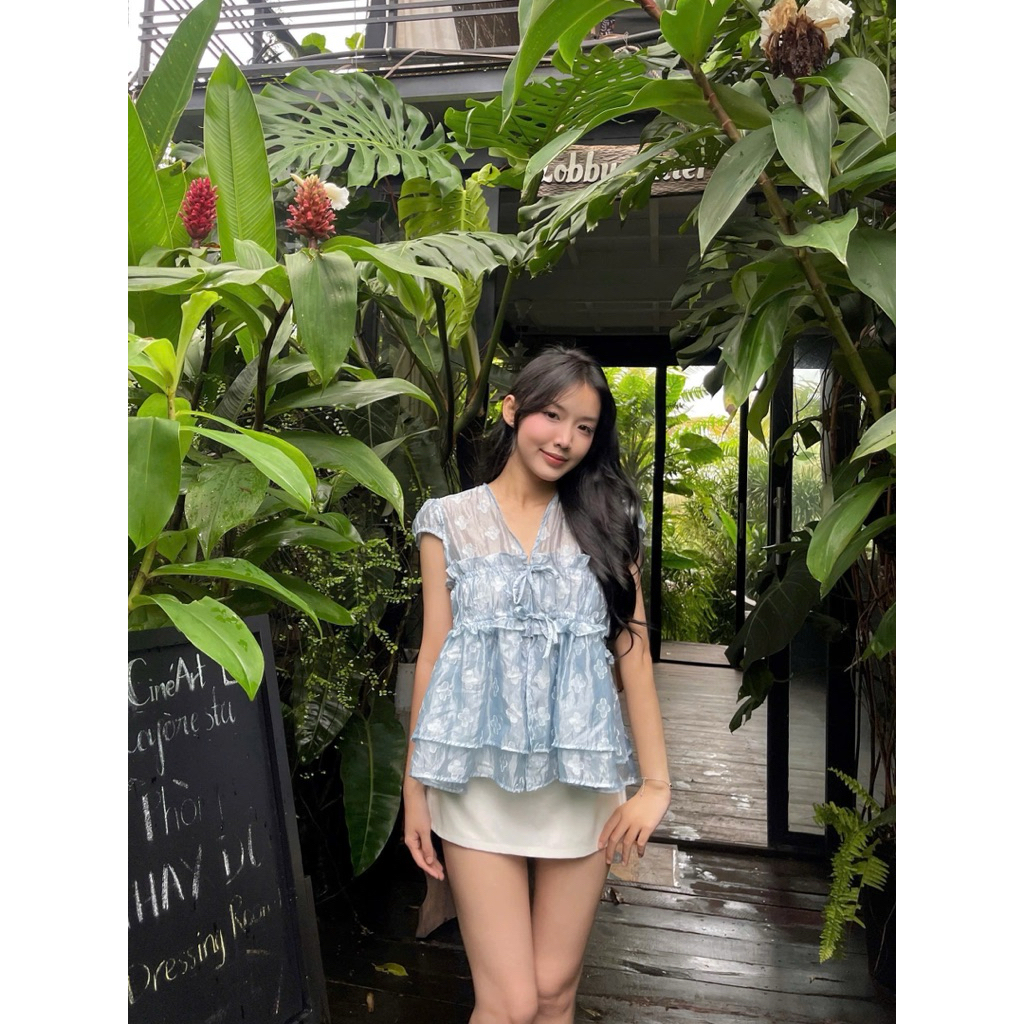 Áo Tơ Thêu Hoa Nổi [MIN.Store]