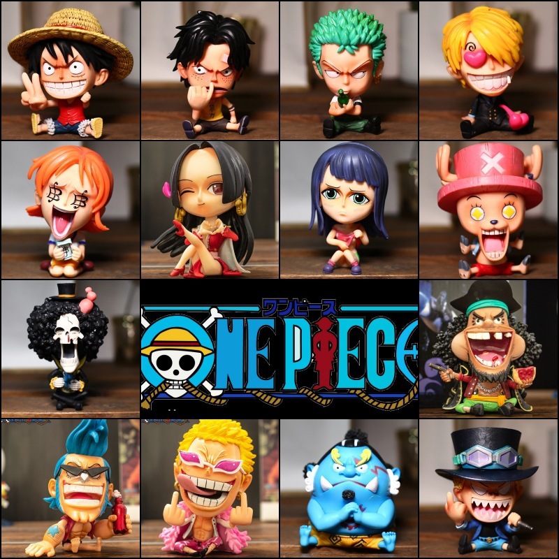 Mô hình One Piece Chibi Luffy Zoro Sanji Ace Sabo Nami Robin Choper Usopp Brook Franky Jinbei Boa Ha