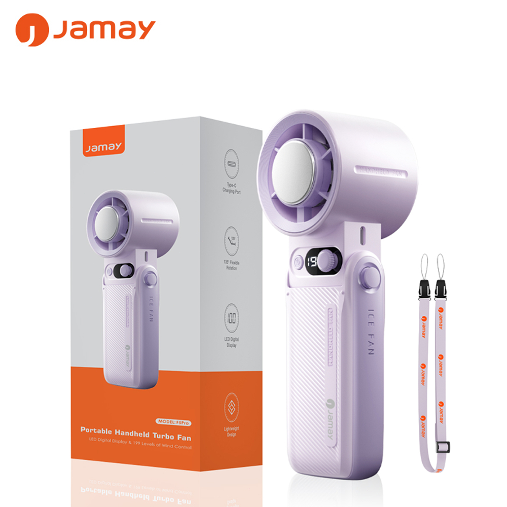 Quạt tích điện mini Jamay Fan F5Pro - 10000mAh 30H - Quạt làm mát - 30000RPM -199 cài đặt tốc độ gió