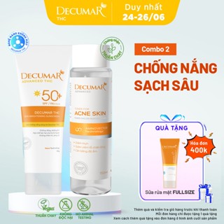 Bộ đôi chống nắng và làm sạch da cho da mụn Decumar THC - THC01, NTT01