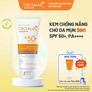 Kem Chống Nắng Ngăn Ngừa Mụn Decumar 50g, Kiềm Dầu, Thẩm Thấu Nhanh, SPF 50+, PA++++