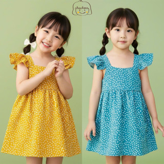 Váy bé gái, đầm bé gái 2 dây cánh tiên vải Lụa Hàn dáng BabyDoll dễ thương ChuChoaKids [VBC9]