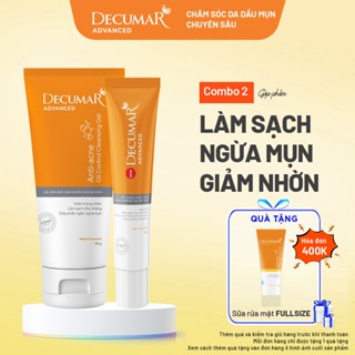Bộ đôi 1 Gel ngừa mụn Nano Curcumin và 1 Gel rửa mặt giảm nhờn cho da mụn Decumar - DGR01, DCA01