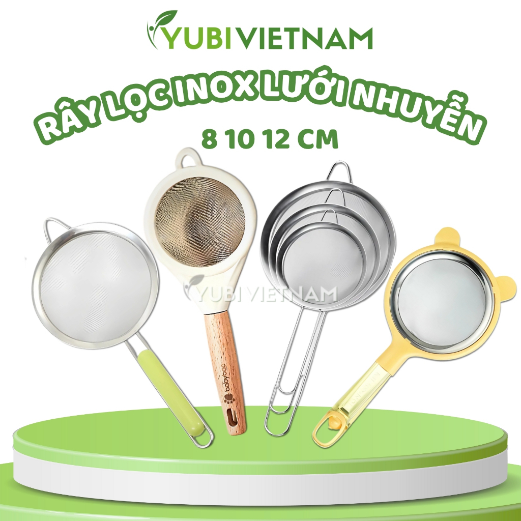 Rây Inox Rây Lọc Cháo Lọc Sữa Hạt Rây Thức Ăn Nhuyễn Mịn YUBIVIETNAM