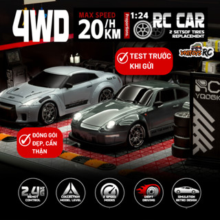 Xe Drift Điều Khiển Từ Xa RC 4WD GTR R35 Porsche Tốc Độ Cao 20km/h Tỷ Lệ 1/20 Đánh Lái Mượt Lốp Drift Chuyên Nghiệp