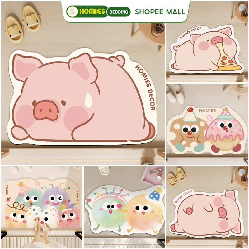 Thảm Chùi Chân HOMIES BEDDING & DÉCOR Trang Trí 2025 Thảm Chữ Nhật Chất Liệu Nỉ Bali - 40cm x 60cm