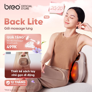 [QUÀ 20/10] Gối Massage Lưng Cao Cấp BREO Back Lite - Xoa Bóp Sưởi Ấm Thư Giãn - Thiết Kế Tay Cầm Tiện Lợi