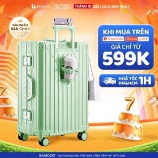 Vali du lịch Khung nhôm Bamozo Size 20/24/28 chống xước, có khóa sập, bo góc chống va đập_9066