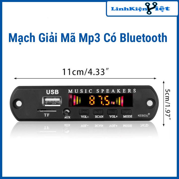 MẠCH GIẢI MÃ MP3 CÓ BLUETOOTH 7-12VDC