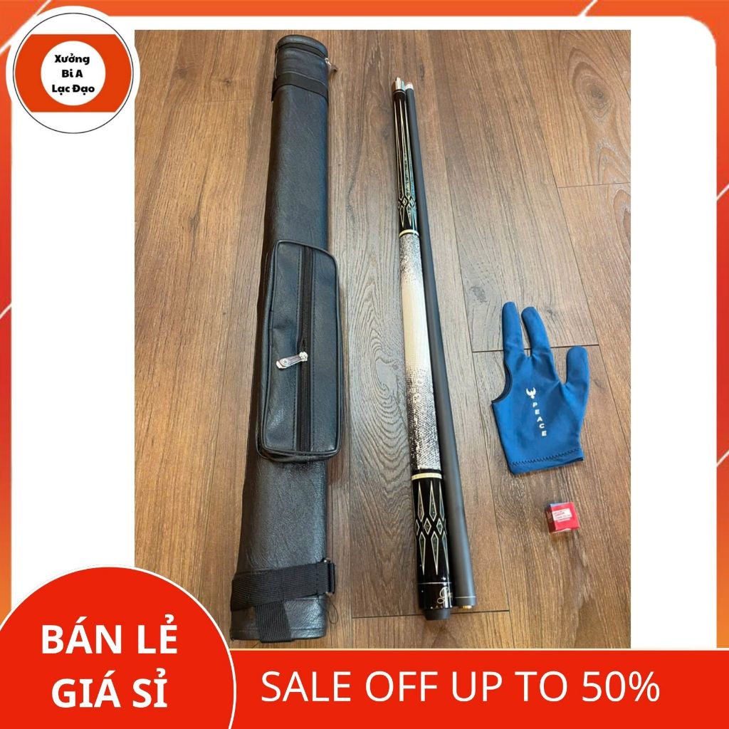 [Tặng lơ] Cơ bida, Gậy bi-a lỗ, gậy phủ carbon họa tiết da kì đà Grafex chống trơn trượt, đầm tay-Xư