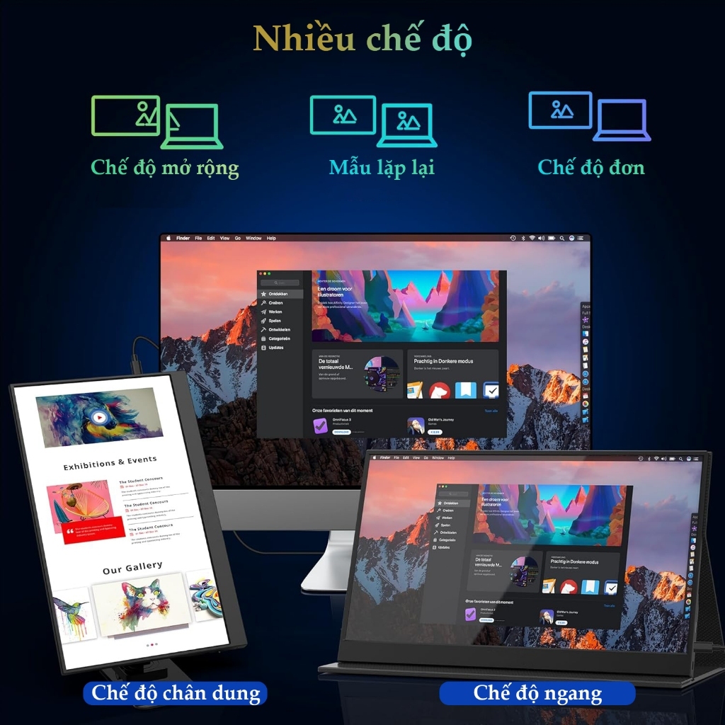 Màn Hình Di Động EXPOSE EZ-100 11.6 Inch HD | Ultra Slim 5mm | IPS 60Hz | Kết Nối HDMI 2.0, USB-C | Hàng Chính Hãng | BigBuy360 - bigbuy360.vn