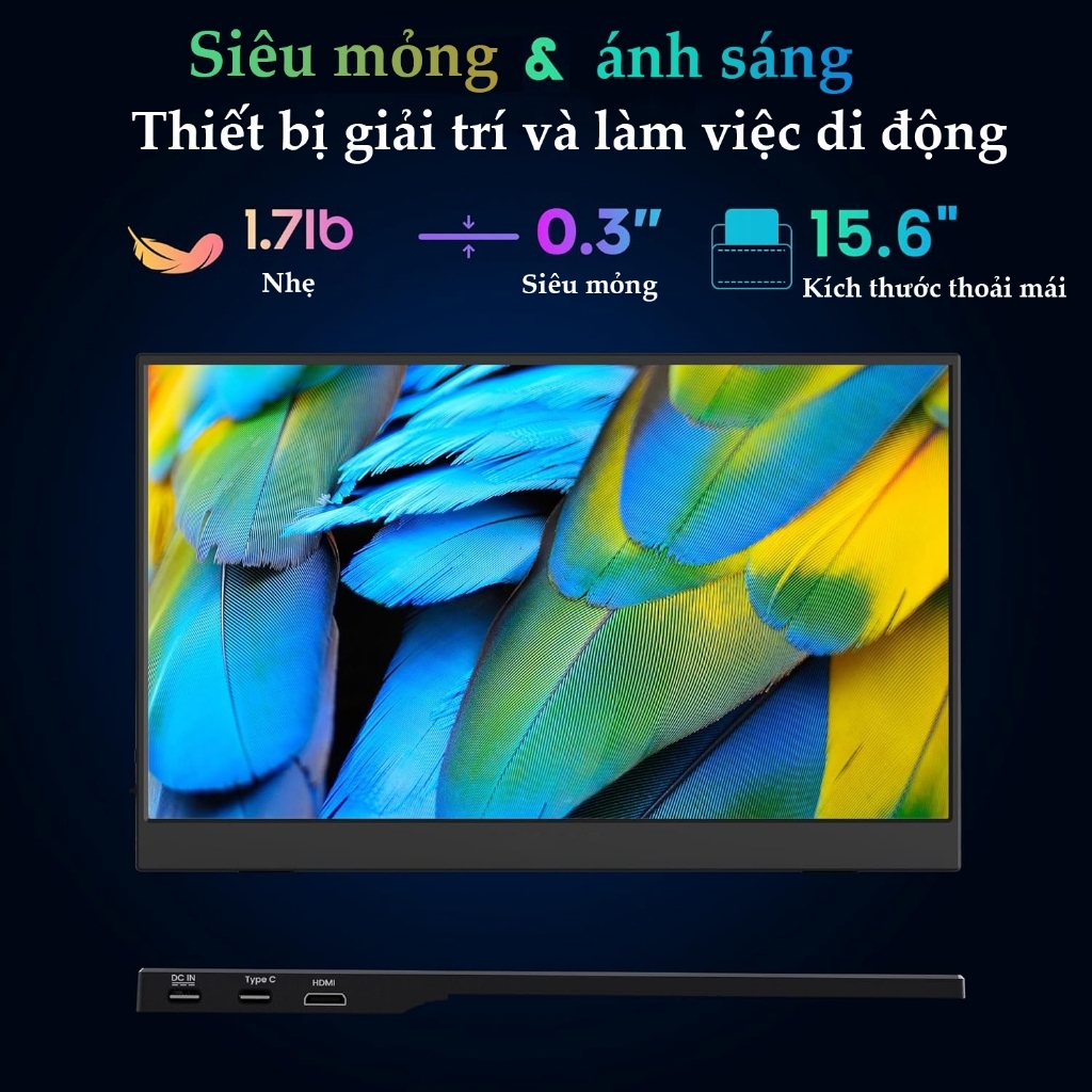 Màn Hình Di Động EXPOSE EZ-100 11.6 Inch HD | Ultra Slim 5mm | IPS 60Hz | Kết Nối HDMI 2.0, USB-C | Hàng Chính Hãng | BigBuy360 - bigbuy360.vn