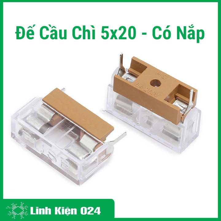 Combo 5 Đế Cầu Chì 5x20 - Có Nắp