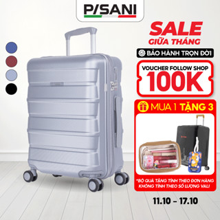 [DEAL SỐC] Vali Kéo Du Lịch Pisani TATTI - Size 20/24/28, Nhựa PC Cao Cấp, Khóa số TSA bảo mật