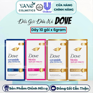   Dây 10gói  Dầu Gội Dove & Dầu Xả Dove 6g Dove Chuyên Gia Phục Hồi Tóc Hư Tổn HÀNG CÔNG TY Full VAT 