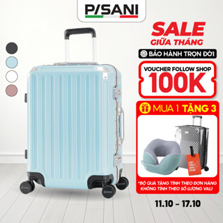 Vali Kéo Du Lịch Pisani URI - Size 20/24/28 Nhựa PC Cao Cấp, Khoá Khung Chống Bể, Bảo Hành Trọn Đời