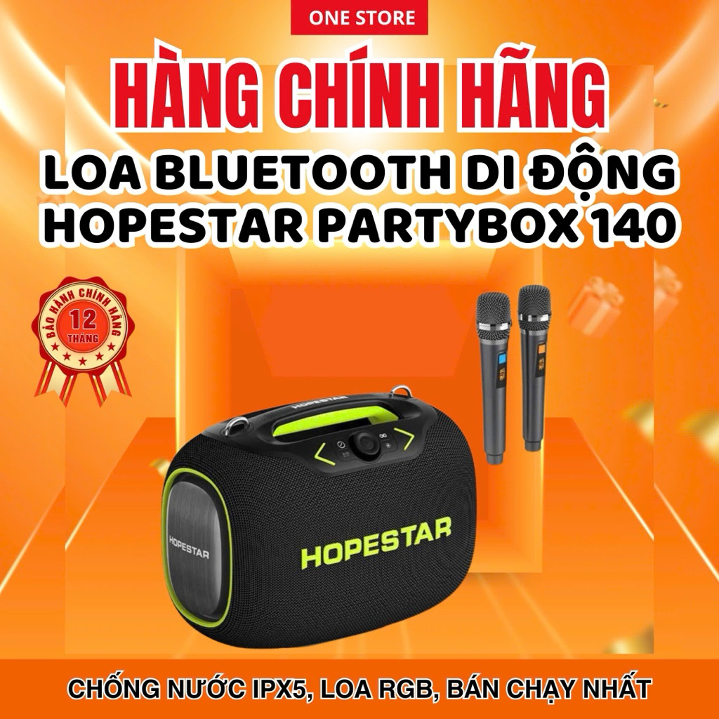 [HÀNG CHÍNH HÃNG] Loa Bluetooth HOPESTAR PartyBox 140 – Chống Nước IPX5, Loa RGB