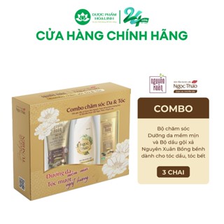  Combo chăm sóc Da & Tóc  1 ST Ngọc Thảo chuyên sâu 300ml 1 DG Nguyên Xuân bồng bềnh 200ml 1 Dầu xả bồng bềnh 150ml  