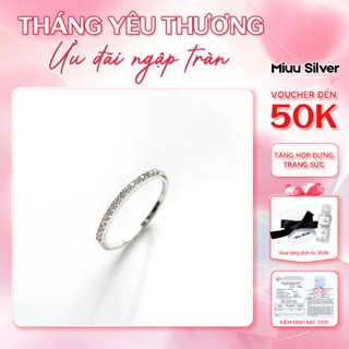 Nhẫn bạc nữ 925 Miuu Silver đính đá đẹp, đơn giản Sparking Line
