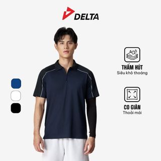  DELTA Áo Polo Thể Thao Nam Cổ Dây Kéo Chơi Tennis Pickleball Thấm Hút Mồ Hôi PO111M1 