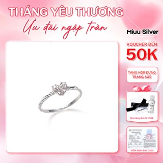 Nhẫn bạc nữ Miuu Silver vòng xoắn hình trái tim đính đá xinh xắn