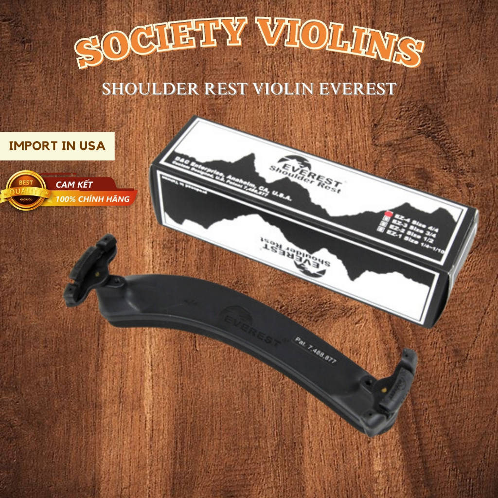 Chính hãng Phụ kiện tựa vai Violin Gối Đàn Violin 4/4 EVERETS (Shoulder Rest)