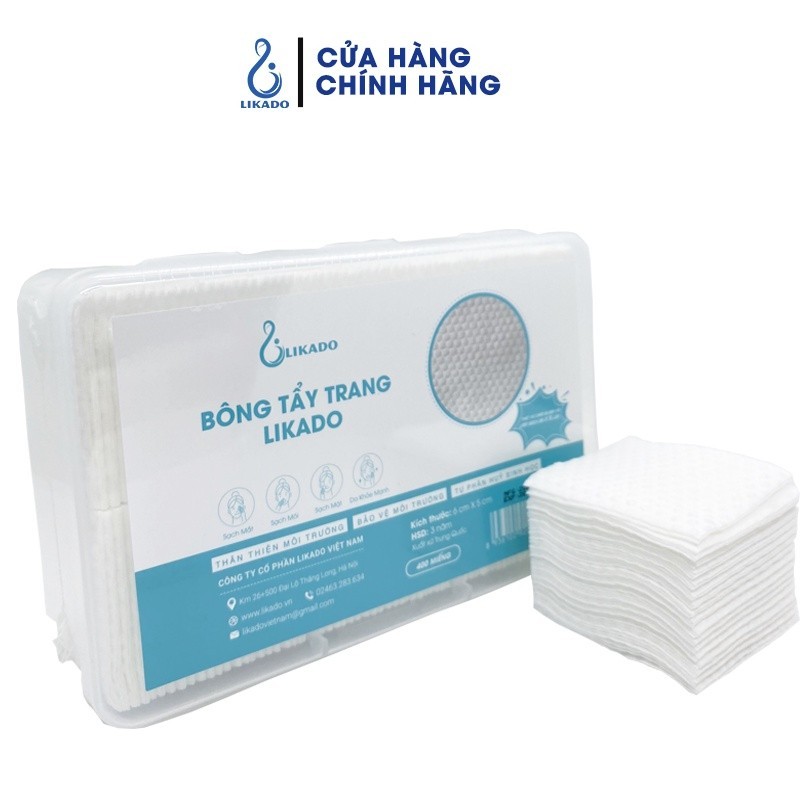 [Top Value]Bông tẩy trang Likado hộp 400 miếng/ túi 600 miếng Kích thước (6cmx5cm)