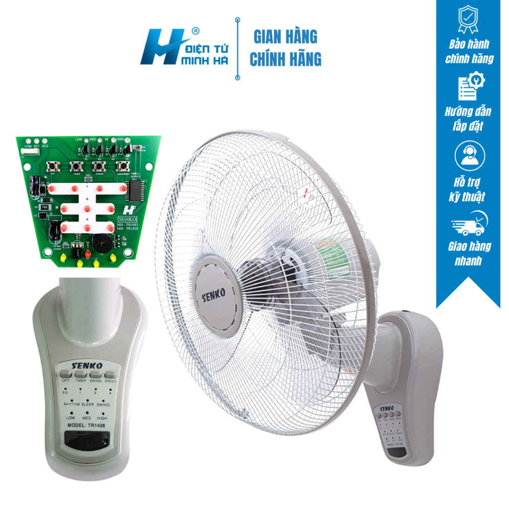 Bo mạch quạt treo tường SENKO TR1683, TR1428 tương thích 100% với bo quạt SENKO